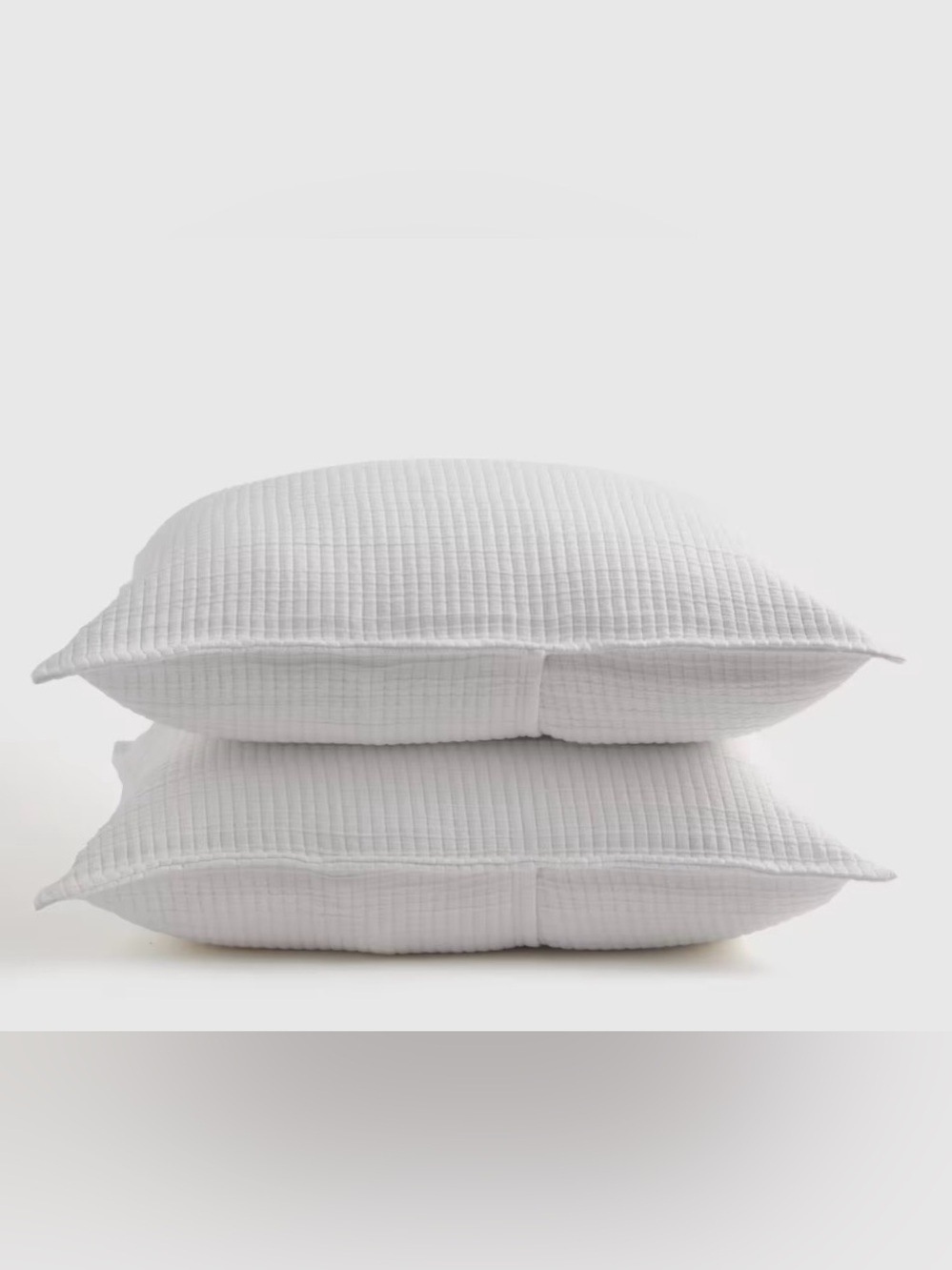 Quince Organic Ribbed Cotton Pillow Shams - King - White - Like New